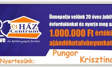 Egymillió forintos Ajándékutalványt adott át az újHÁZ