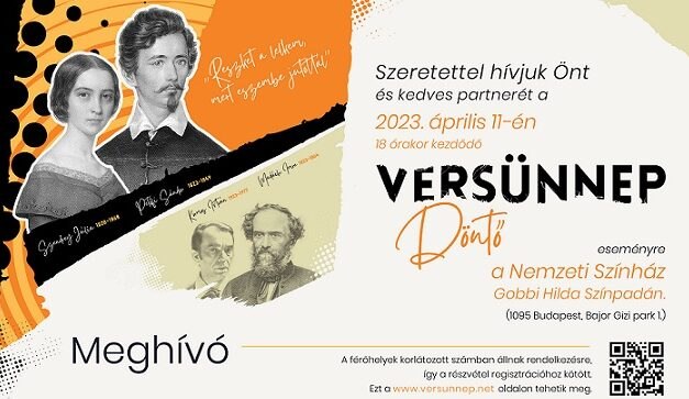 A magyar költészet napján a Nemzeti Színházban tartják  a Versünnep 2023 döntőjét